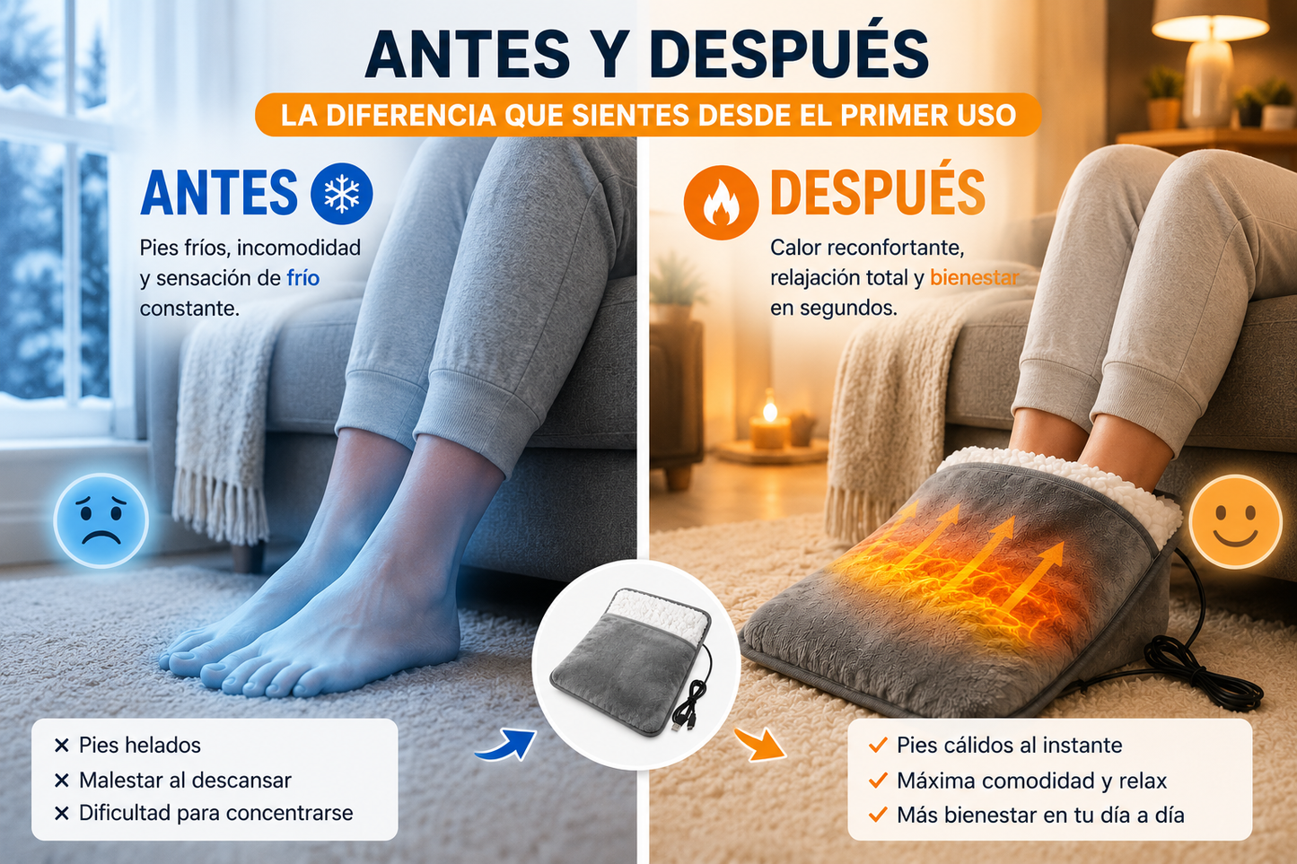 Calentador de pies USB