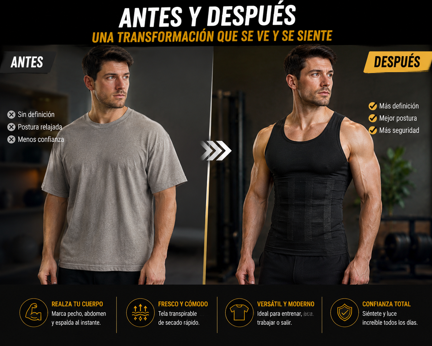 Camiseta comprimida para hombre