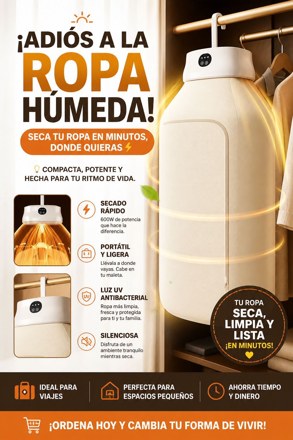 Secadora Ropa Portátil