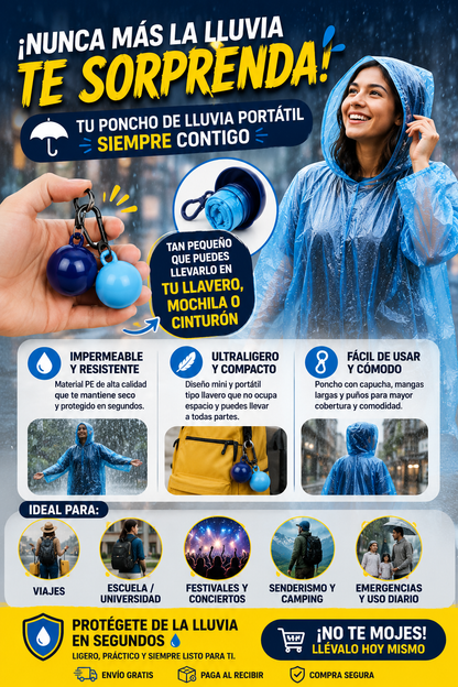 Capa De Lluvia Con Llavero