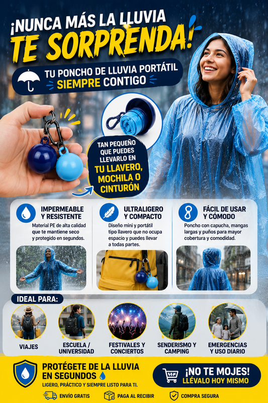 Capa De Lluvia Con Llavero